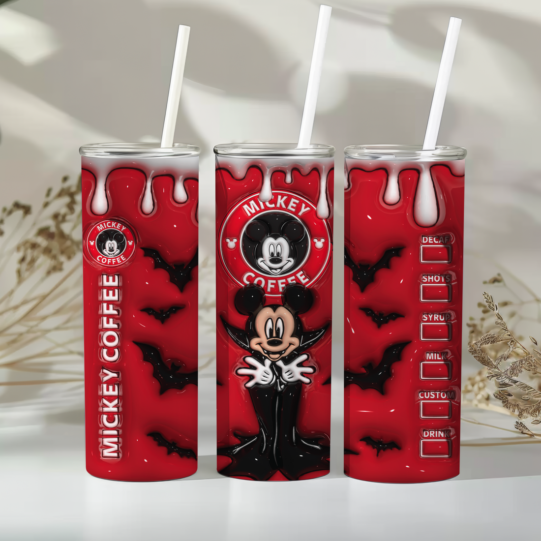 Mickey Vampire 20oz 3D Inflated Sublimation Wrap