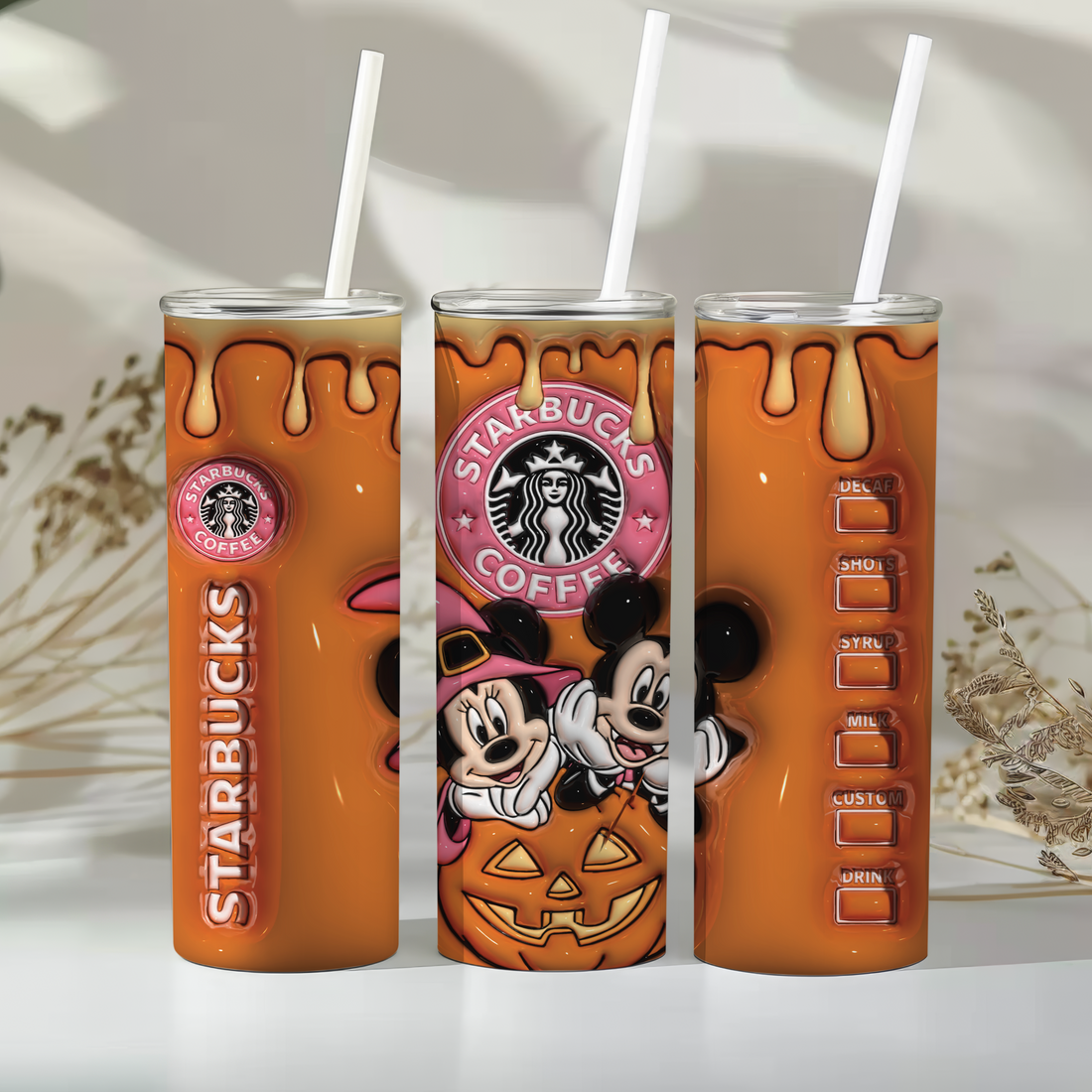 Mouse Pumpkins 20oz 3D Inflated Sublimation Wrap