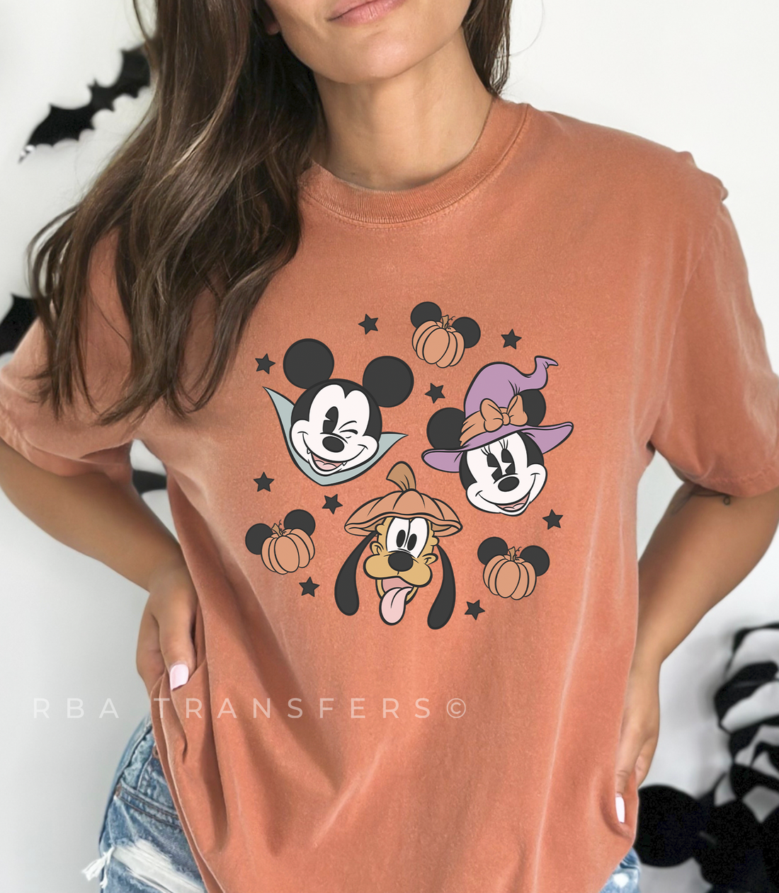 Transfert couleur Minnie Witch, Mouse Vampire et Dingo Pumpkin