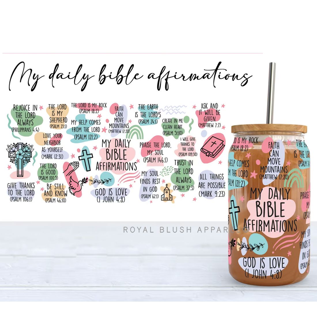 Mes affirmations bibliques quotidiennes enveloppent l’autocollant UV DTF