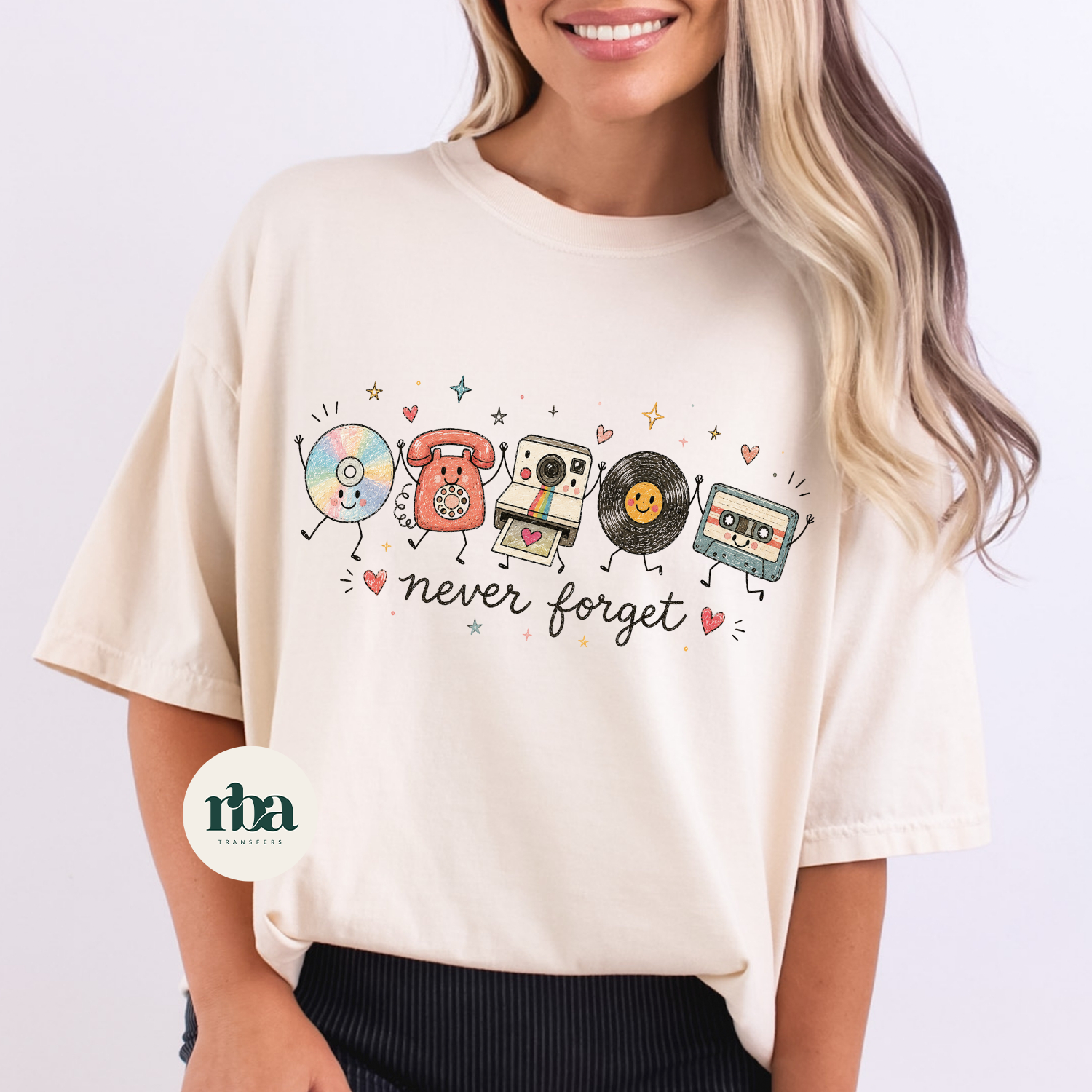 Never Forget 90's DTF Transfer