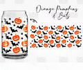 Orange Pumpkins & Bats Wrap UV DTF Sticker