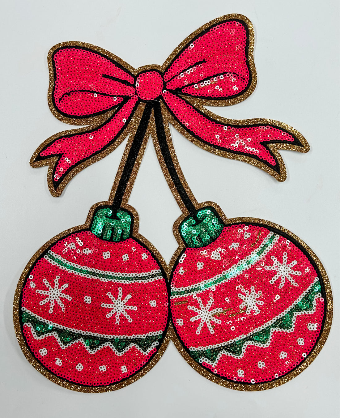 PRE-ORDER Ornament Cherries Sequin Patch