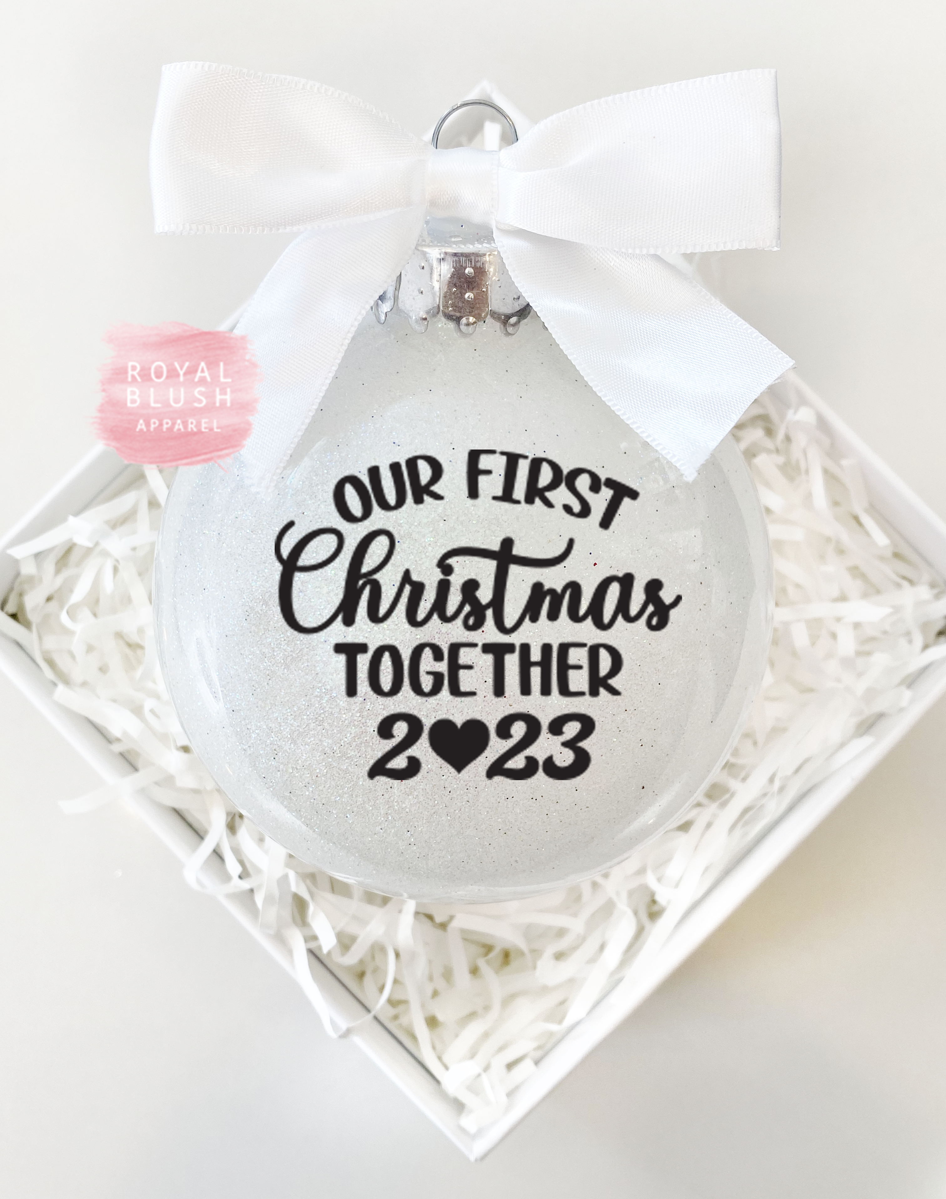 Our First Christmas Together 2023 4&quot; Ornament UV DTF Sticker