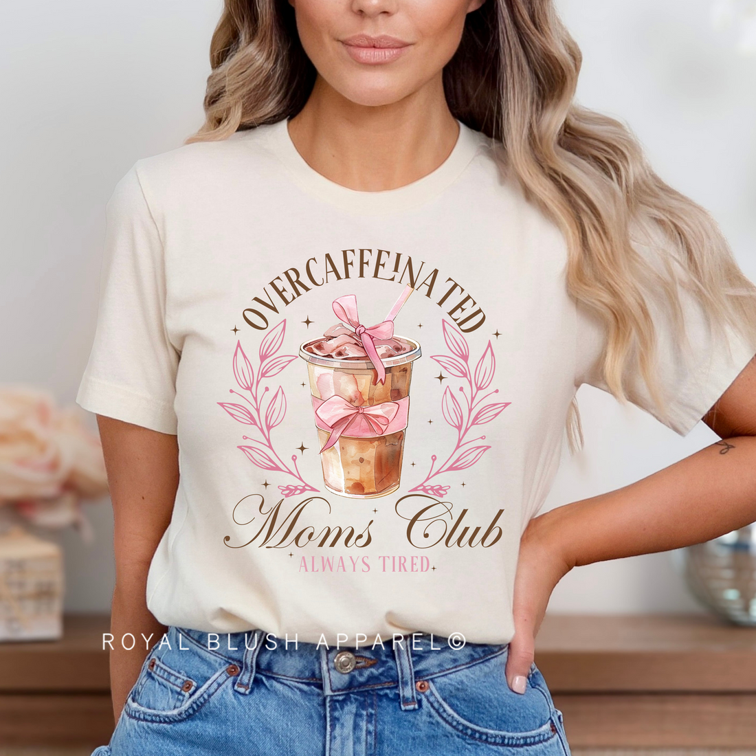 Overcaffeinated Moms Club Full Colour Transfer