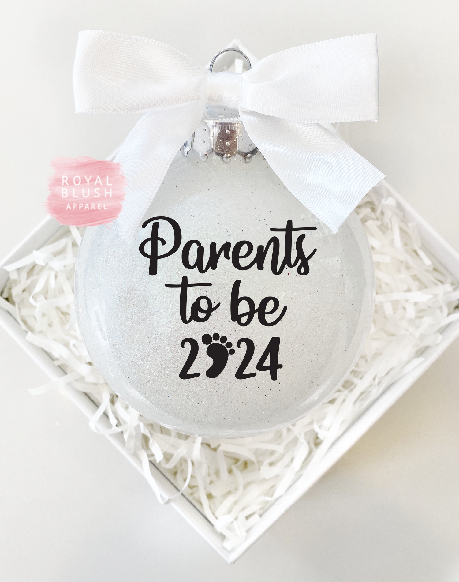 Parents To Be 2024 4&quot; Ornament UV DTF Sticker