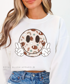 Peace Smiley Football DTF Transfer ready-to-press DTF transfer shown on apparel