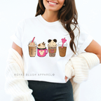 Pink Magical Coffee DTF Transfer ready-to-press DTF transfer shown on apparel