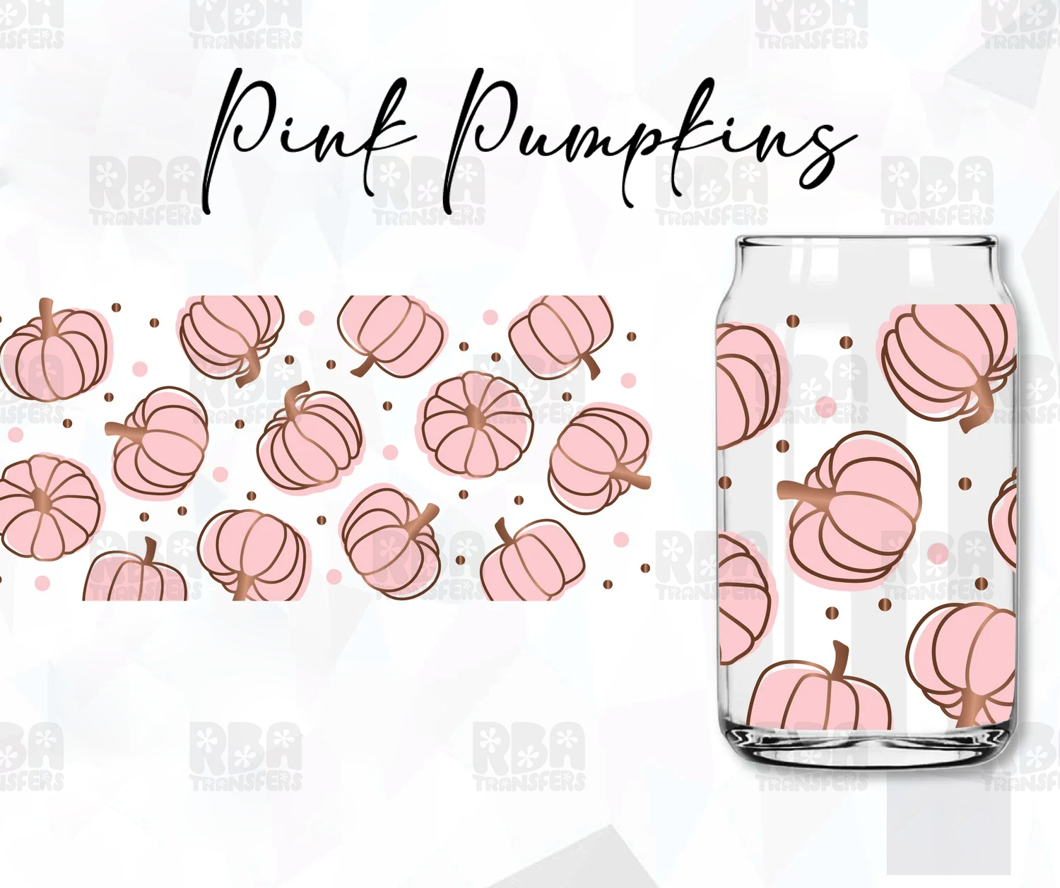 Pink Pumpkins Wrap UV DTF Sticker