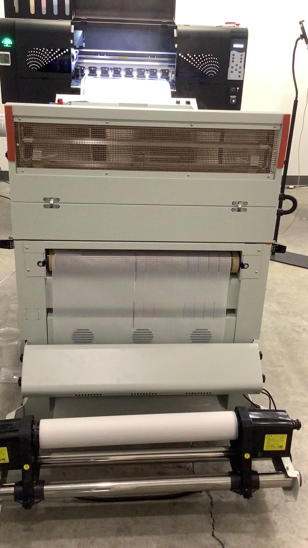 Time-lapse of a custom DTF transfer printing process showing full-color transfers being printed in-house at RBA Transfers.