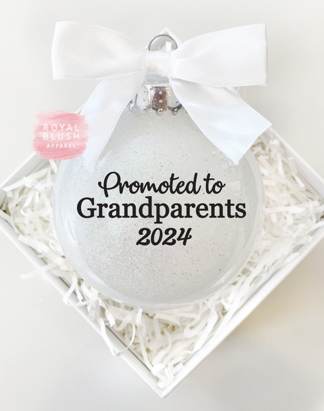 Promoted To Grandparents 2024 4&quot; Ornament UV DTF Sticker