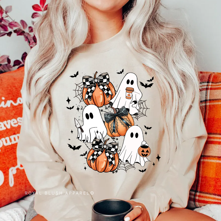 Pumpkin Ghosties Full Color Transfer