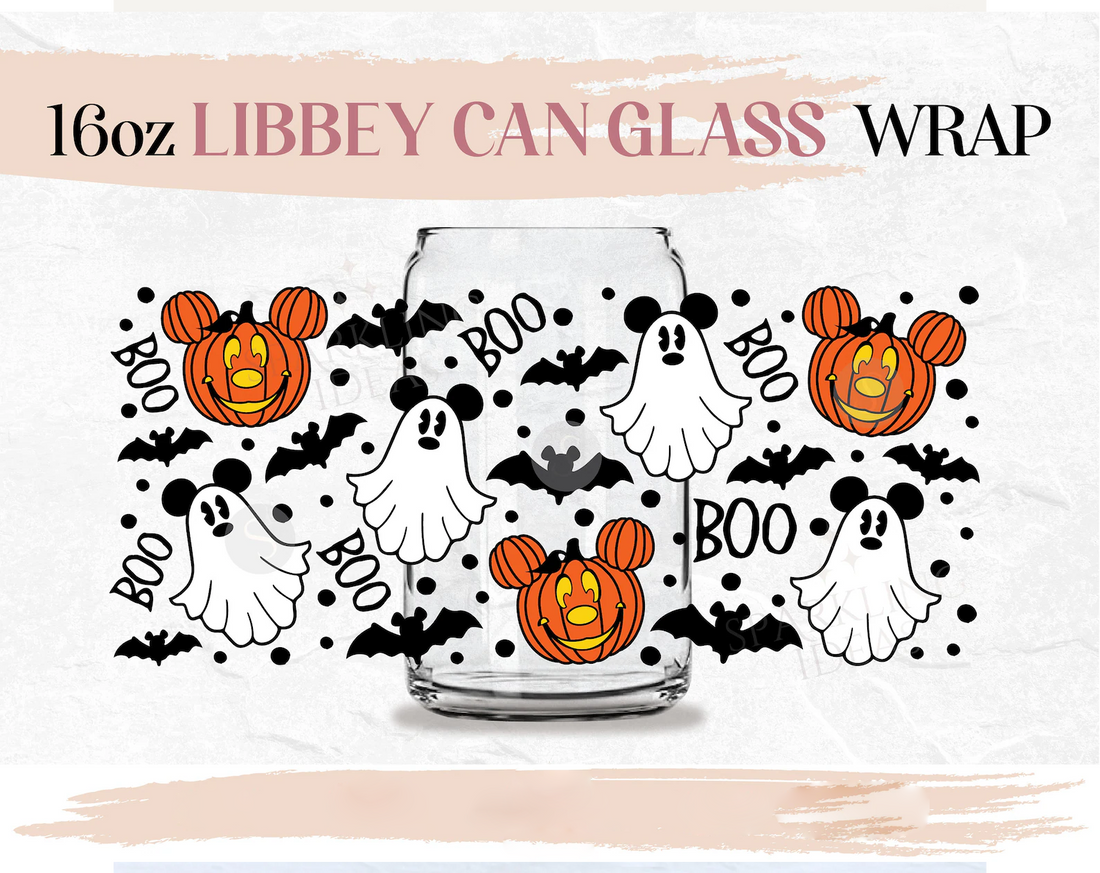 BOO Pumpkins &amp; Ghosts Wrap UV DTF Sticker