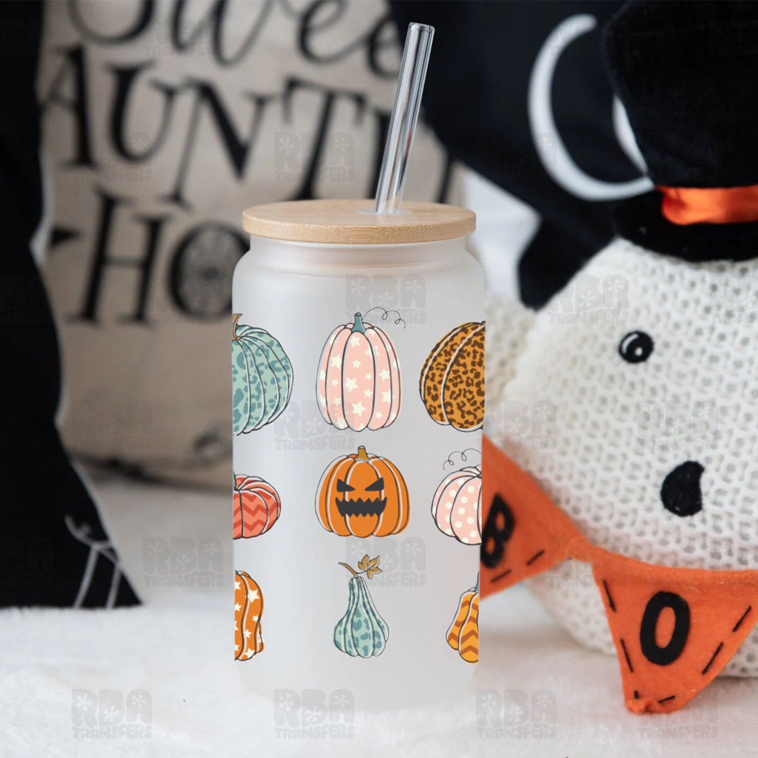 Tic Tac Toe Pumpkins Wrap UV DTF Sticker