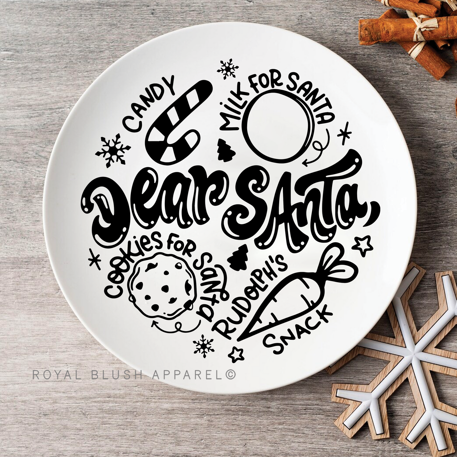 Dear Santa Round Plate UV DTF Sticker