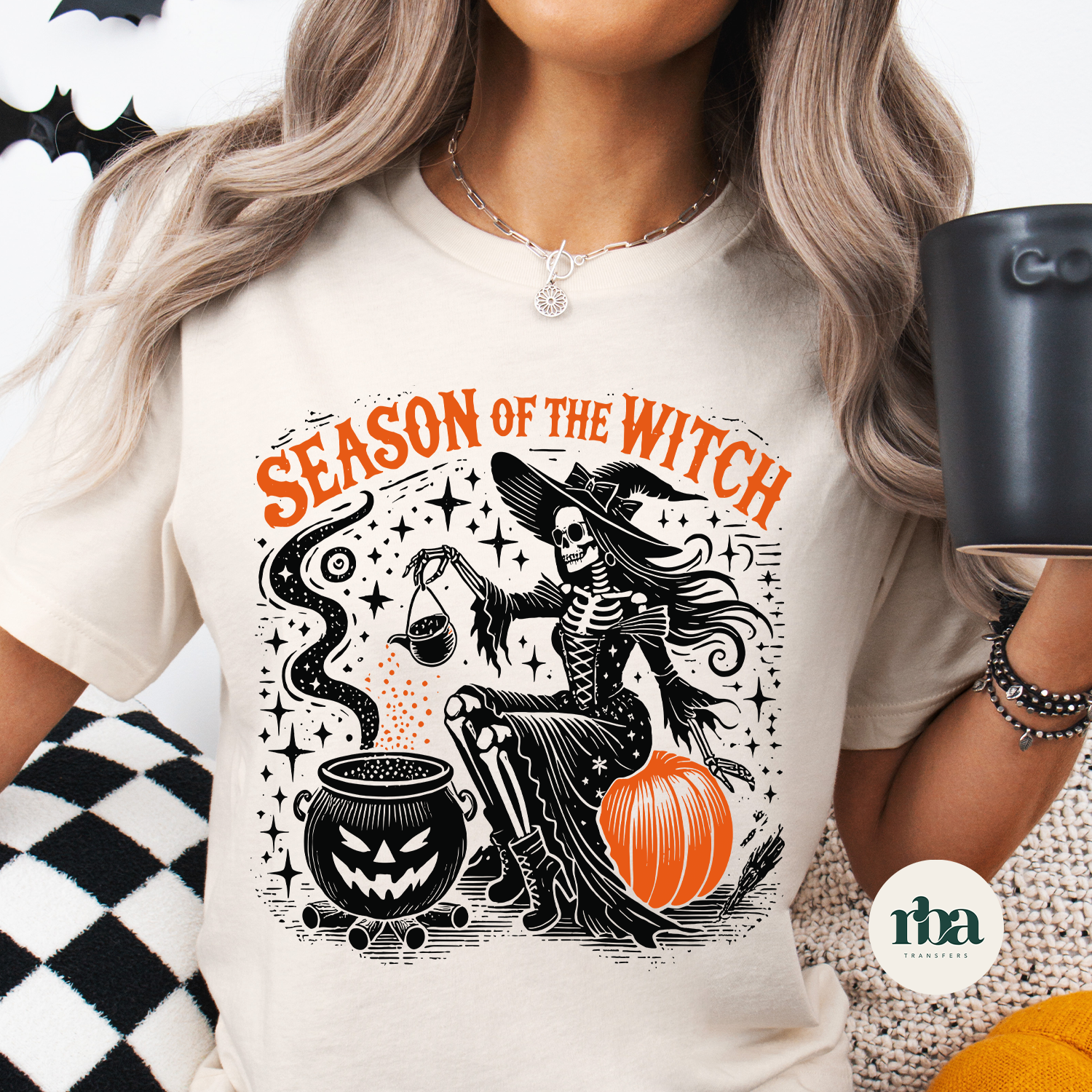 Season Of The Witch DTF Transfer ready-to-press DTF transfer shown on apparel