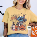 Stitch Skeleton DTF Transfer ready-to-press DTF transfer shown on apparel