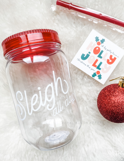 Sleigh All Day Tumbler &amp; Straw