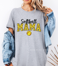 Softball Mom Louder & Prouder DTF Transfer ready-to-press DTF transfer shown on apparel