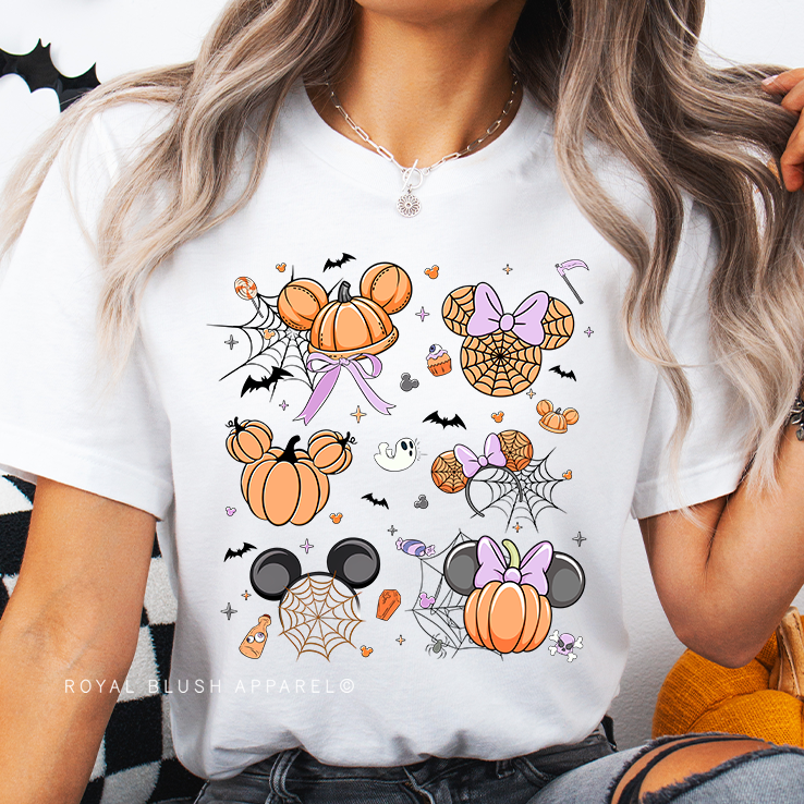 Mickey Pumpkin Webs Costumes Full Color Transfer