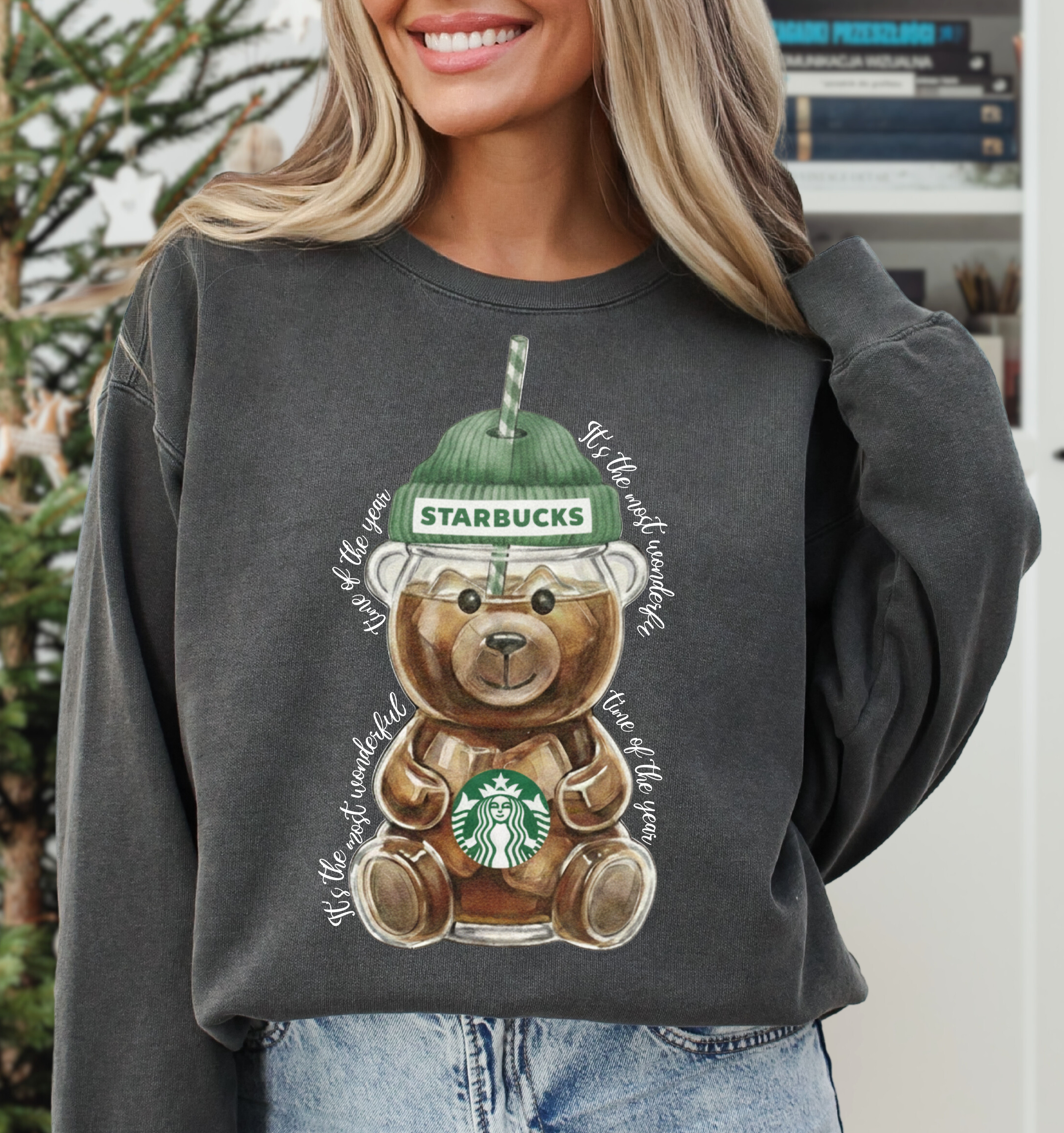 Vintage Christmas Bear Full Colour Transfer