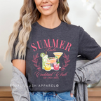 Summer Babe Cocktail Club DTF Transfer ready-to-press DTF transfer shown on apparel
