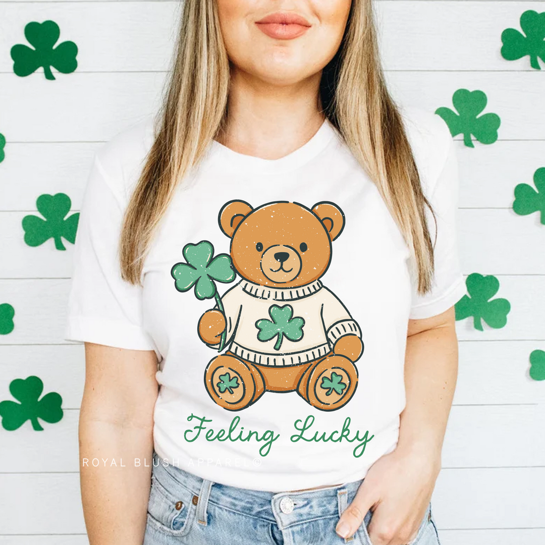 Teddy Bear Feeling Lucky Full Color Transfer