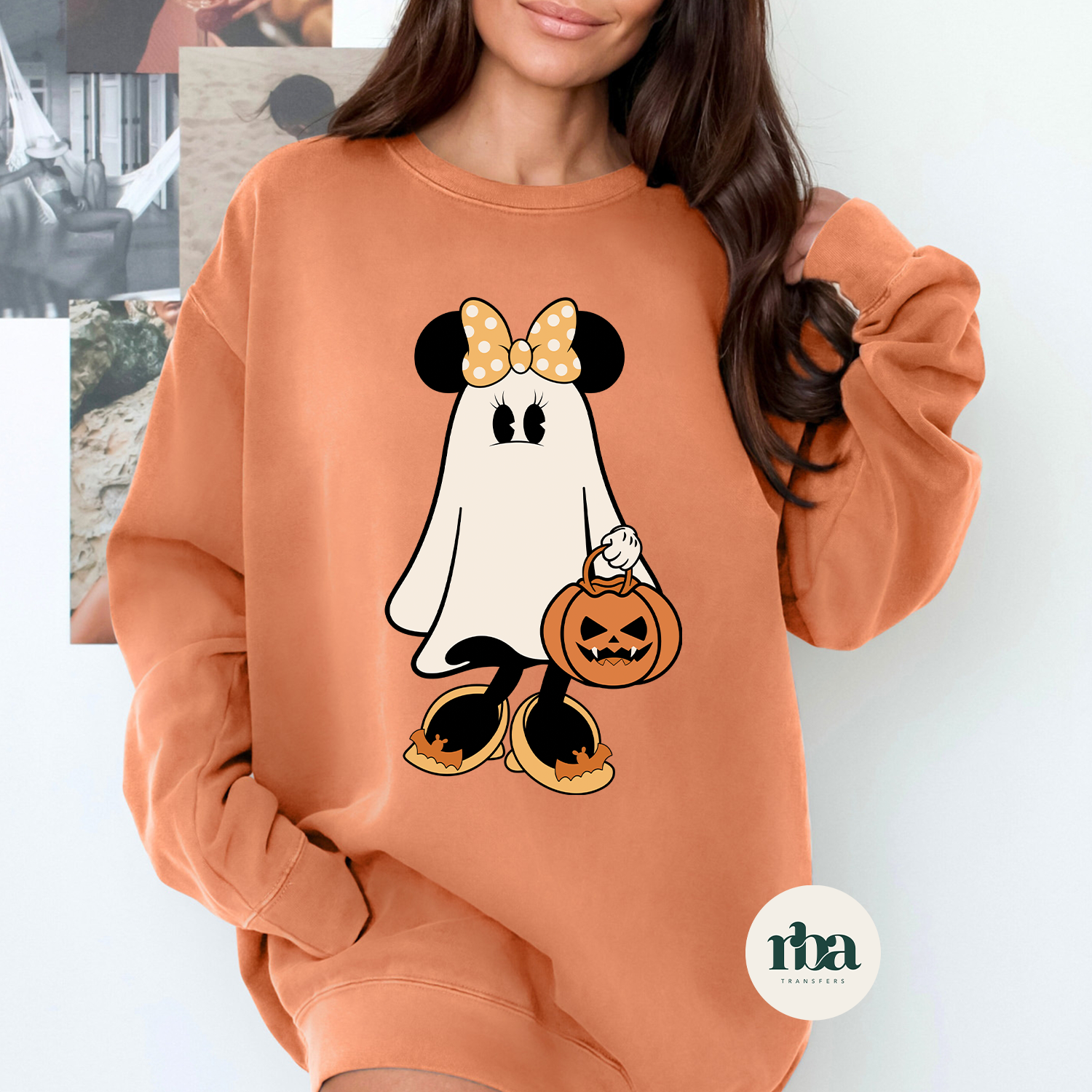 Ghost Mouse Bow DTF Transfer