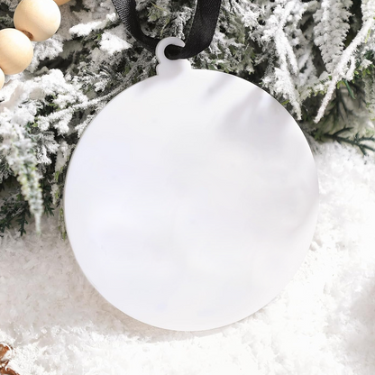 White Round 3&quot; Acrylic Ornament