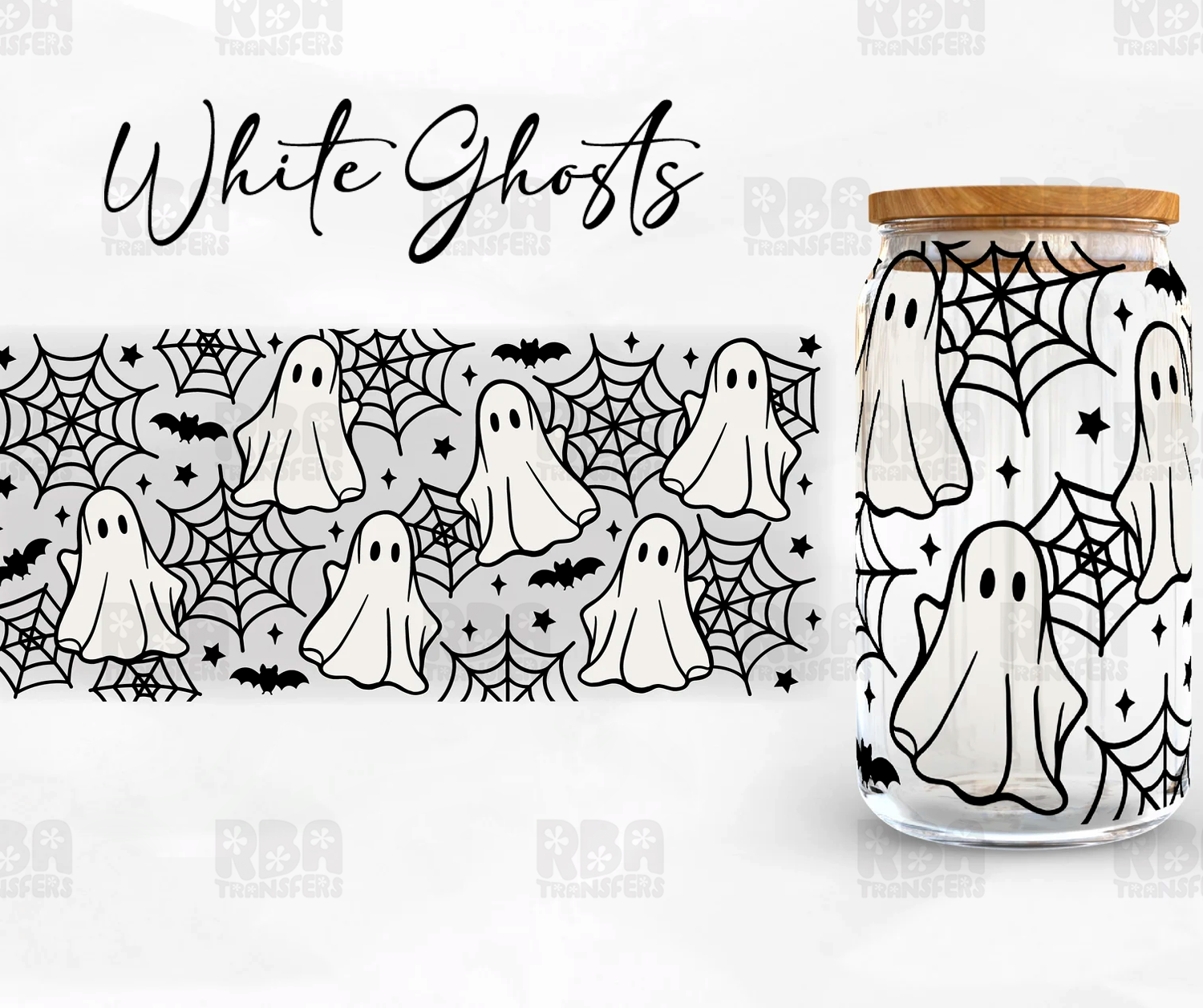 White Ghosts Wrap UV DTF Sticker