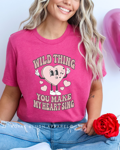 Pink Heart Wild Thing You Make My Heart Sing Full Color Transfer