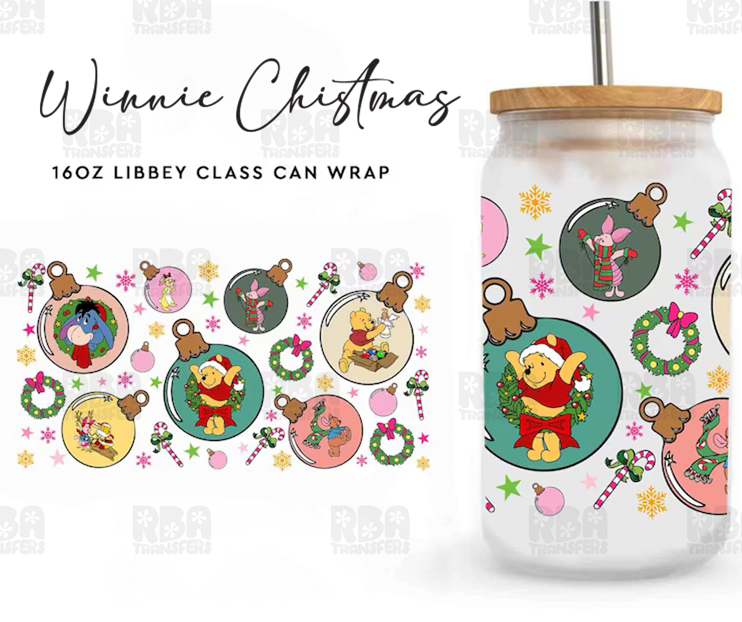 Winnie Christmas Wrap UV DTF Sticker