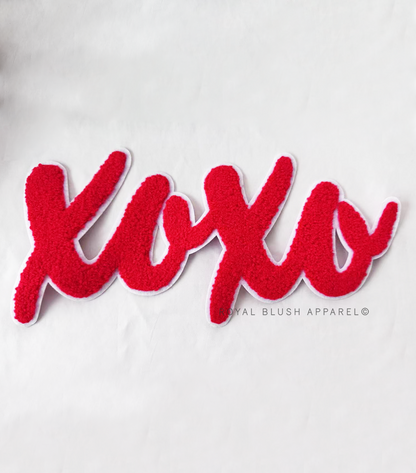 Xoxo Red Cursive Chenille Patch