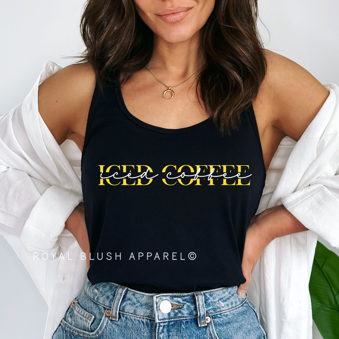Iced Coffee Yellow Screen Print Transfer