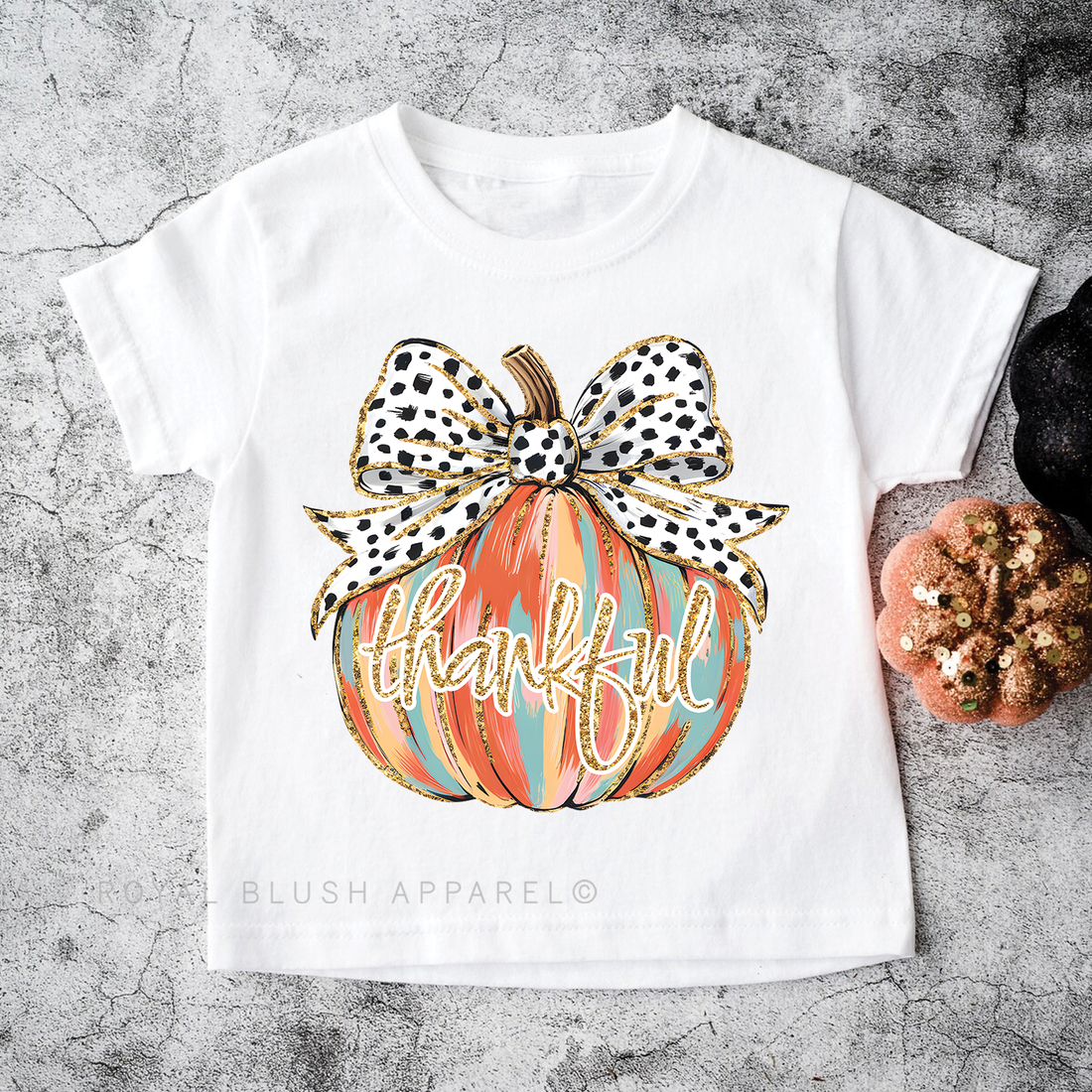 Toddler Youth Thankful Pumpkin Full Color Transfer