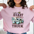Smiley Let's Go Girls DTF Transfer ready-to-press DTF transfer shown on apparel