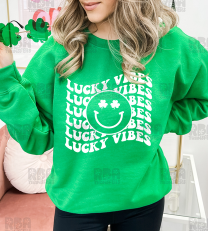 Smiley Lucky Vibes Screen Print Transfer