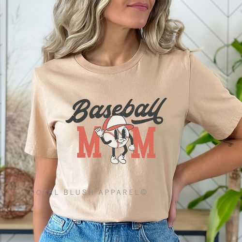 Baseball Mom DTF Transfer ready-to-press DTF transfer shown on apparel