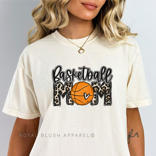 Basketball Mom DTF Transfer ready-to-press DTF transfer shown on apparel