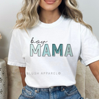 Blue Boy Mama DTF Transfer ready-to-press DTF transfer shown on apparel