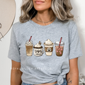 Iced Coffee & Dogs DTF Transfer ready-to-press DTF transfer shown on apparel