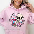Overstimulated Mom's Club DTF Transfer ready-to-press DTF transfer shown on apparel