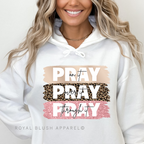 Pray On It, Over It, Through It DTF Transfer ready-to-press DTF transfer shown on apparel