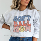 Softball Mom DTF Transfer ready-to-press DTF transfer shown on apparel