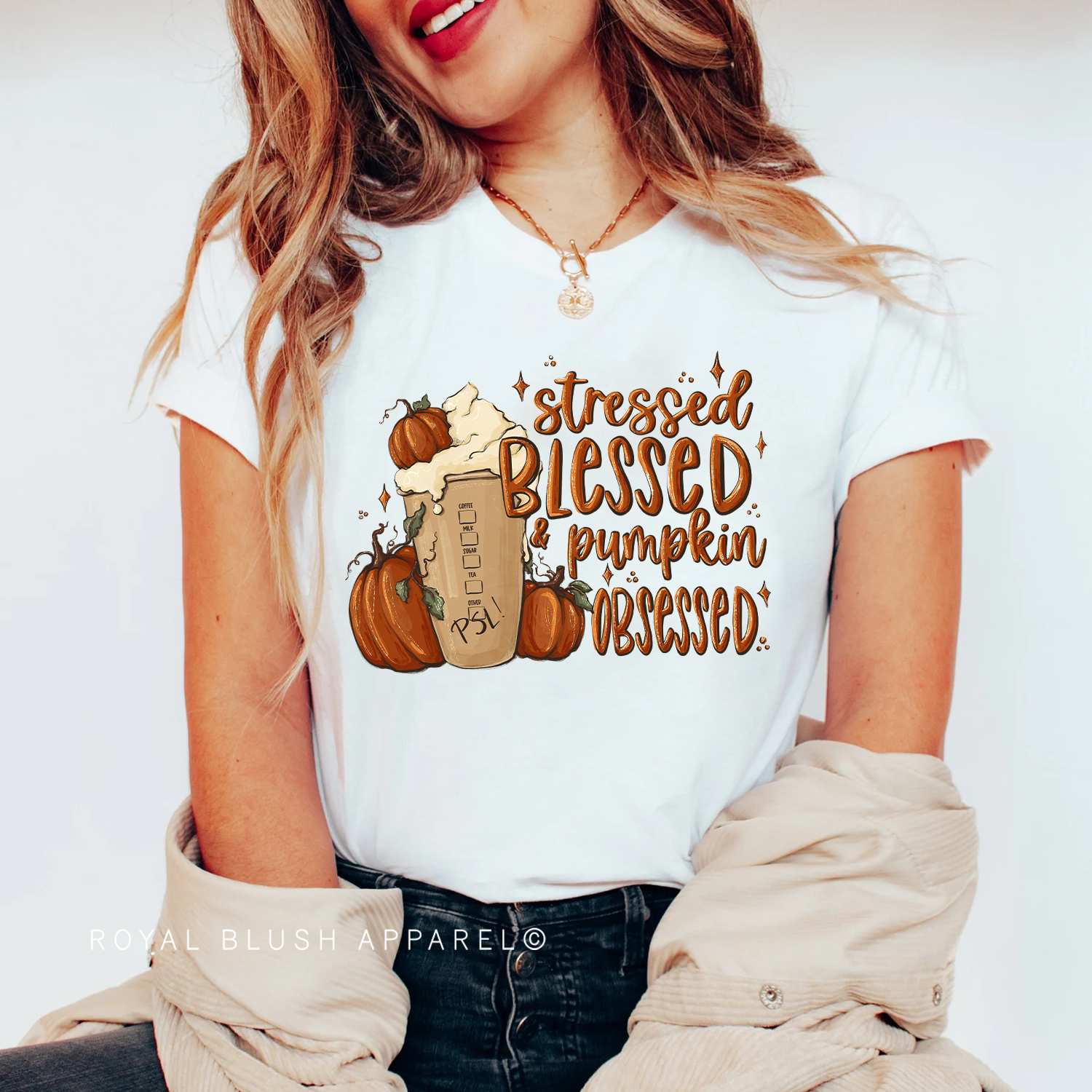 Stressed Blessed &amp; Pumpkin Obsessed Full Color Transfer