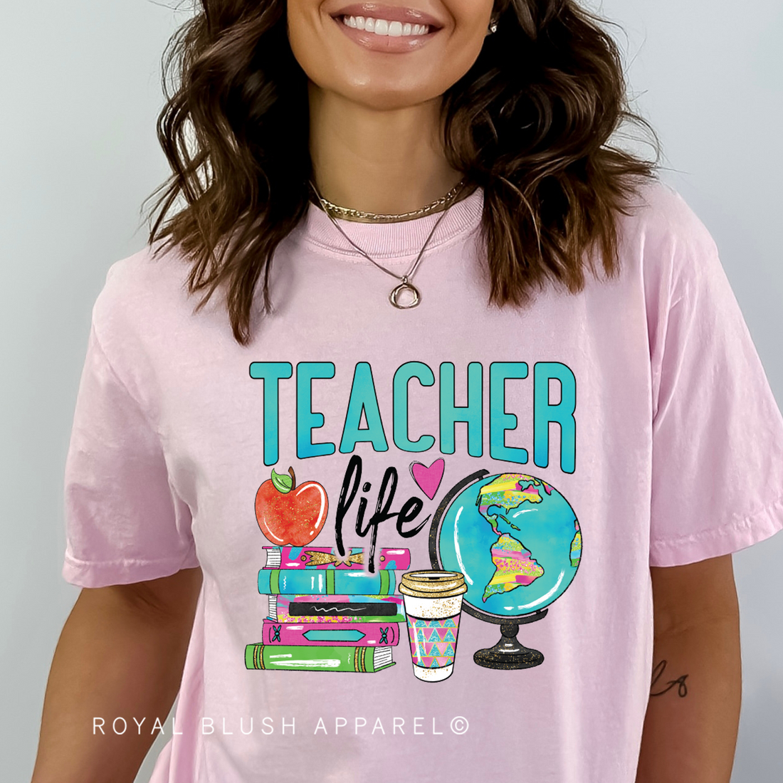 Teacher Life Globe Full Color Transfer