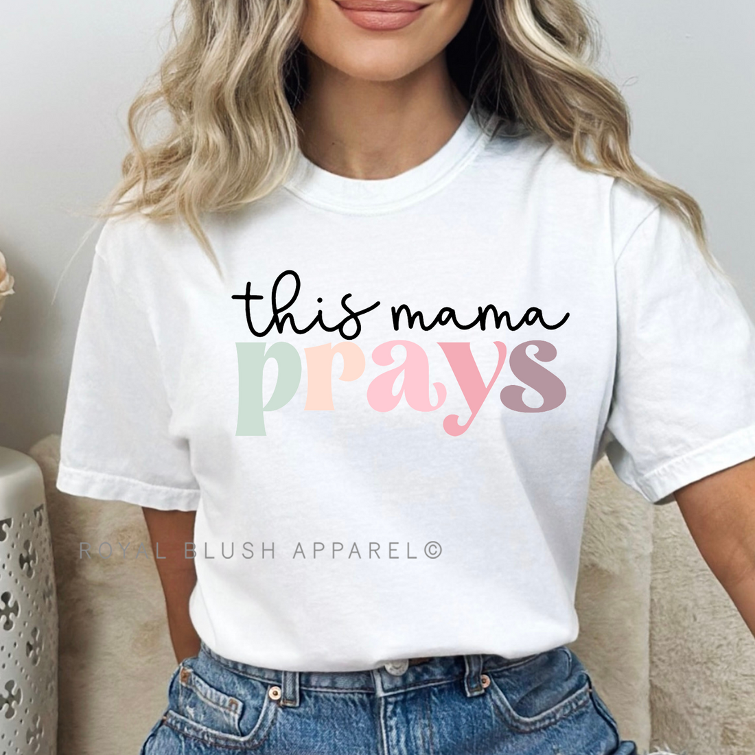 This Mama Prays Full Color Transfer