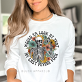 Half Teacher Half Coffee DTF Transfer ready-to-press DTF transfer shown on apparel